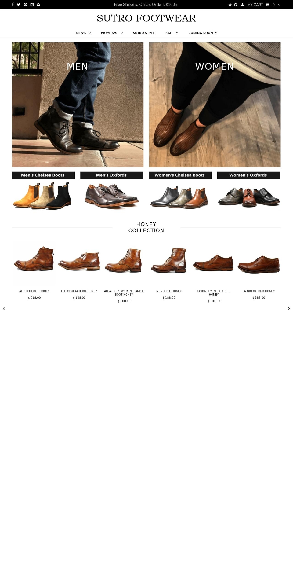 sutrofootwear.com shopify website screenshot