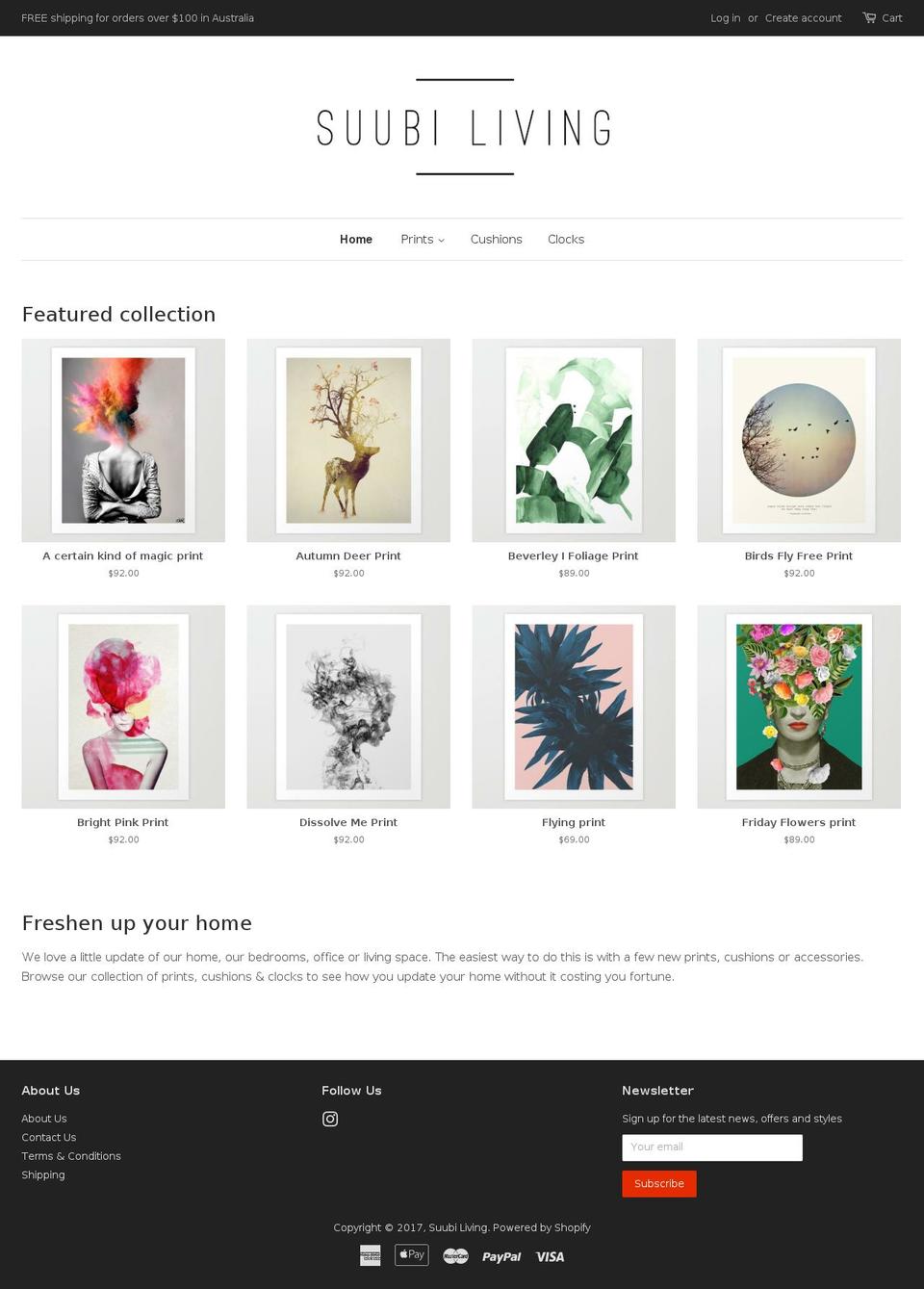 suubiliving.com shopify website screenshot