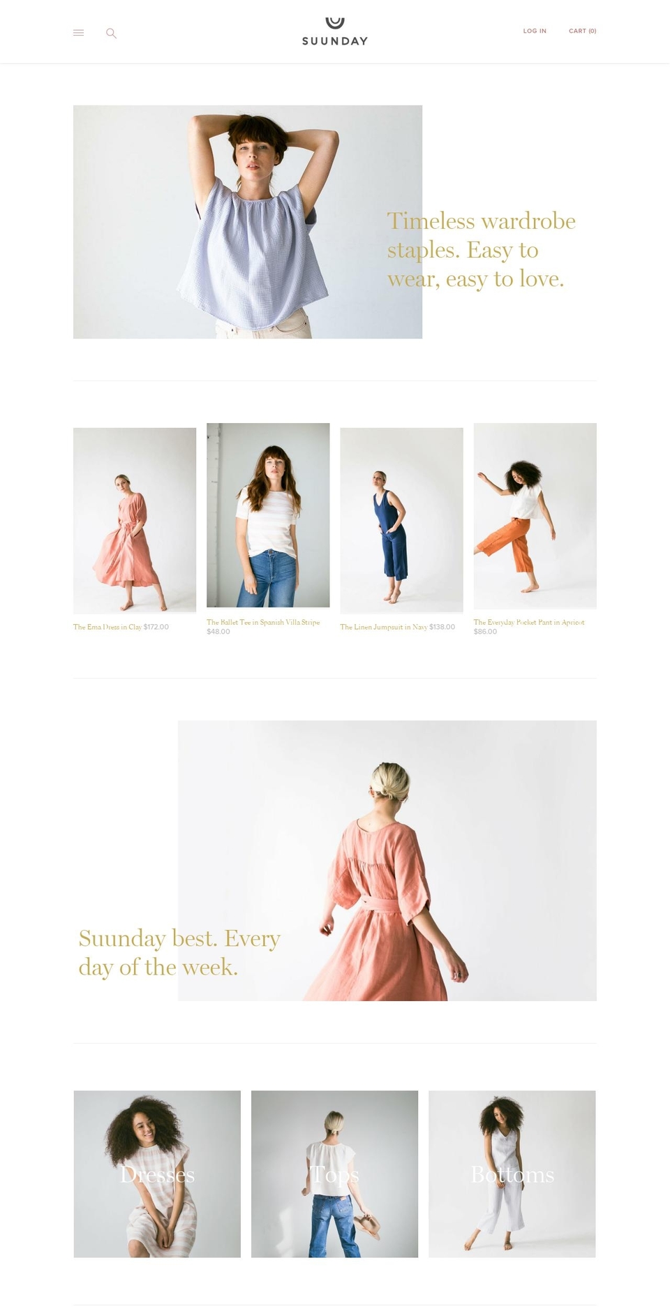 suunday.com shopify website screenshot