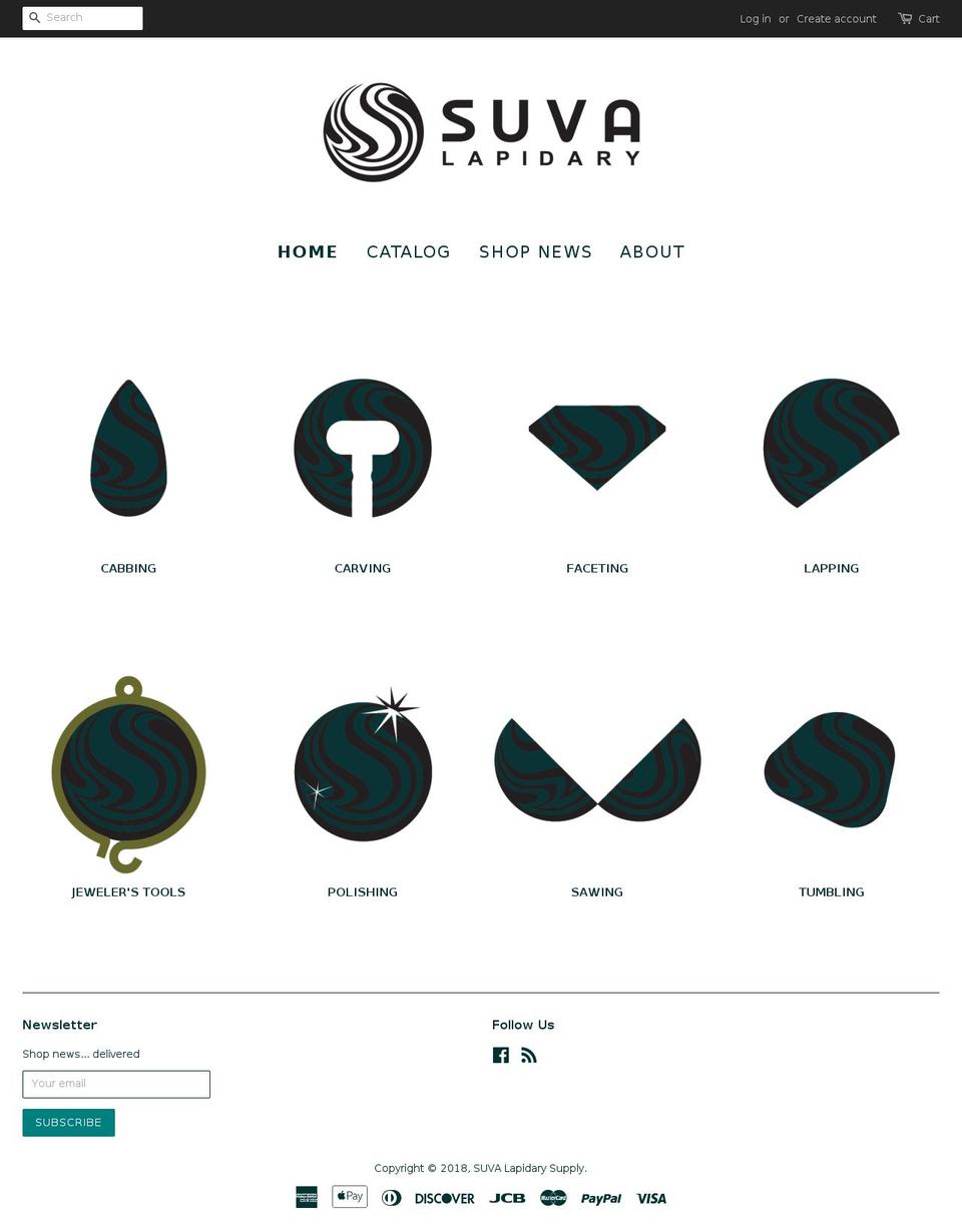 suvalapidary.com shopify website screenshot