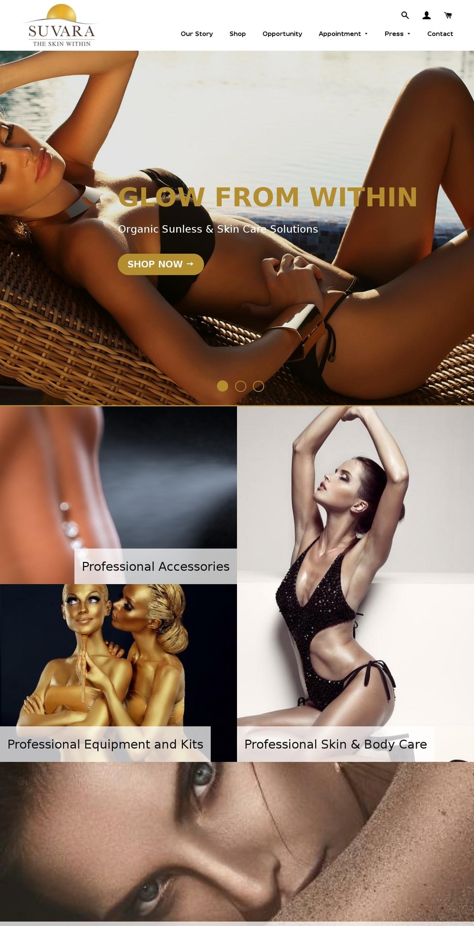 suvaraskinsolutions.com — Shopify storefront screenshot