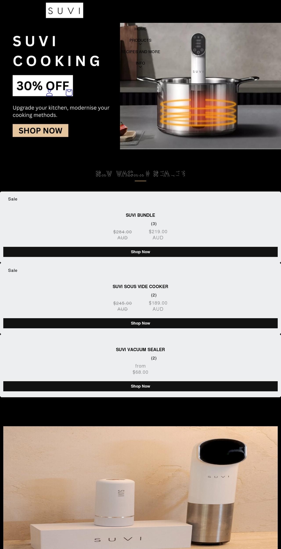 suvi.com.au shopify website screenshot