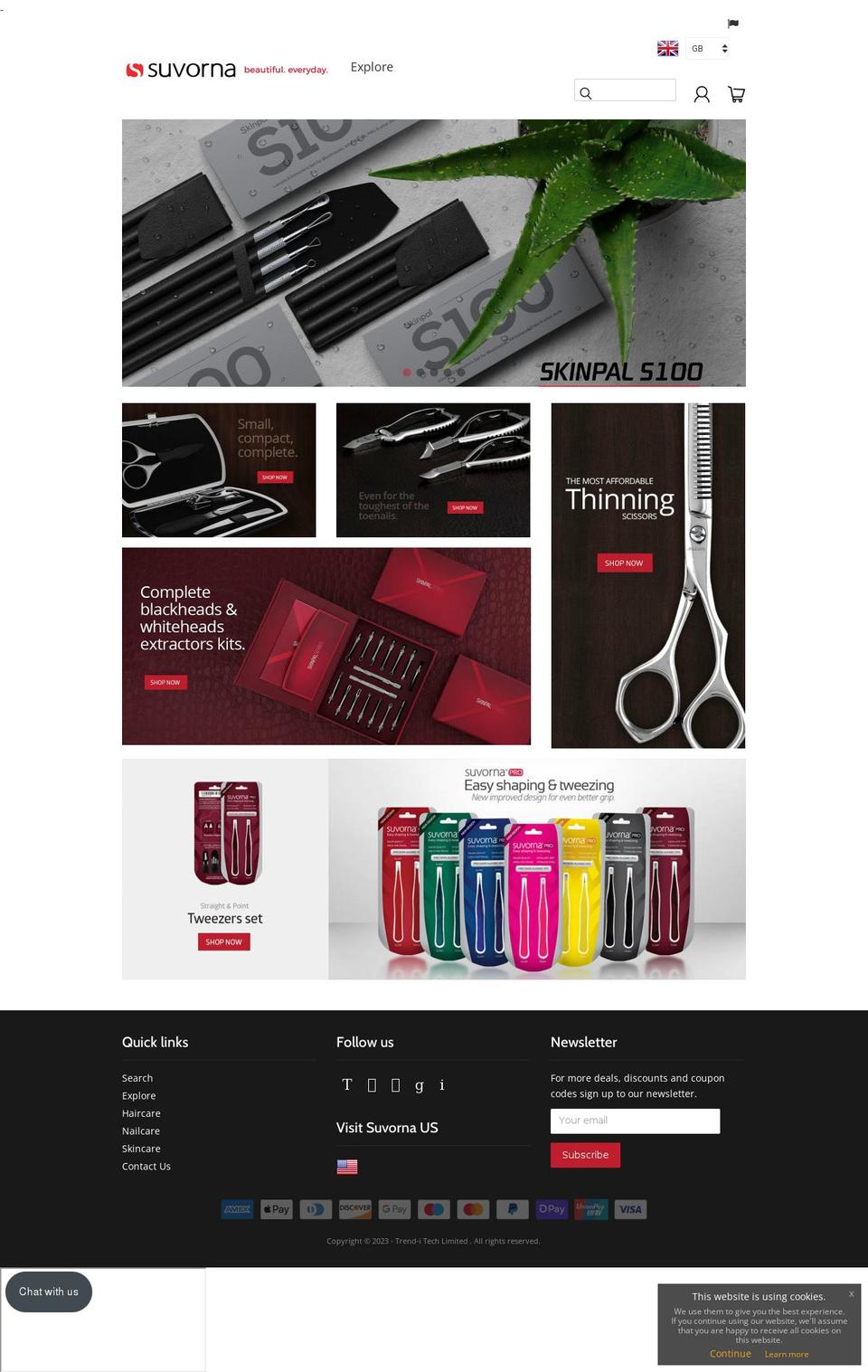 suvorna.co.uk shopify website screenshot