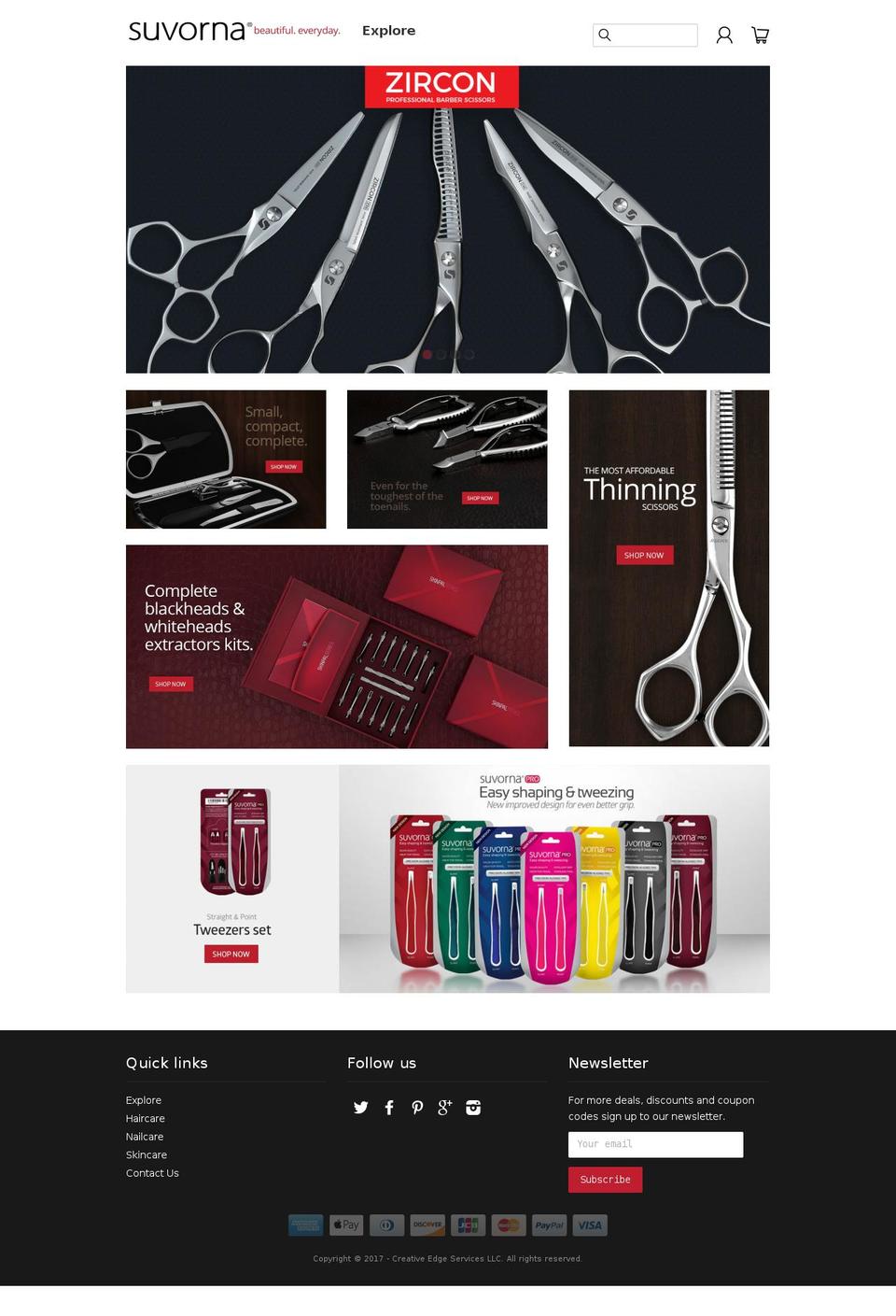 suvorna.com shopify website screenshot