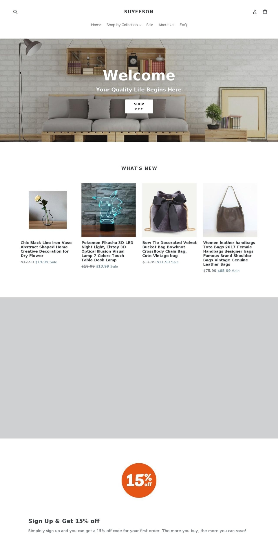 suyeeson.com shopify website screenshot