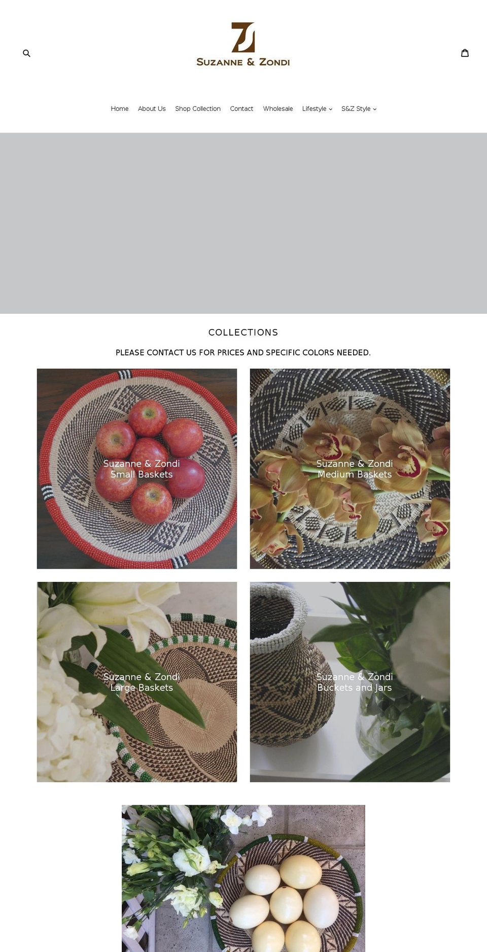 suzanneandzondi.com — Shopify storefront screenshot