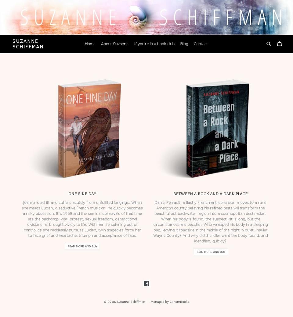 suzanneschiffman.com — Shopify storefront screenshot