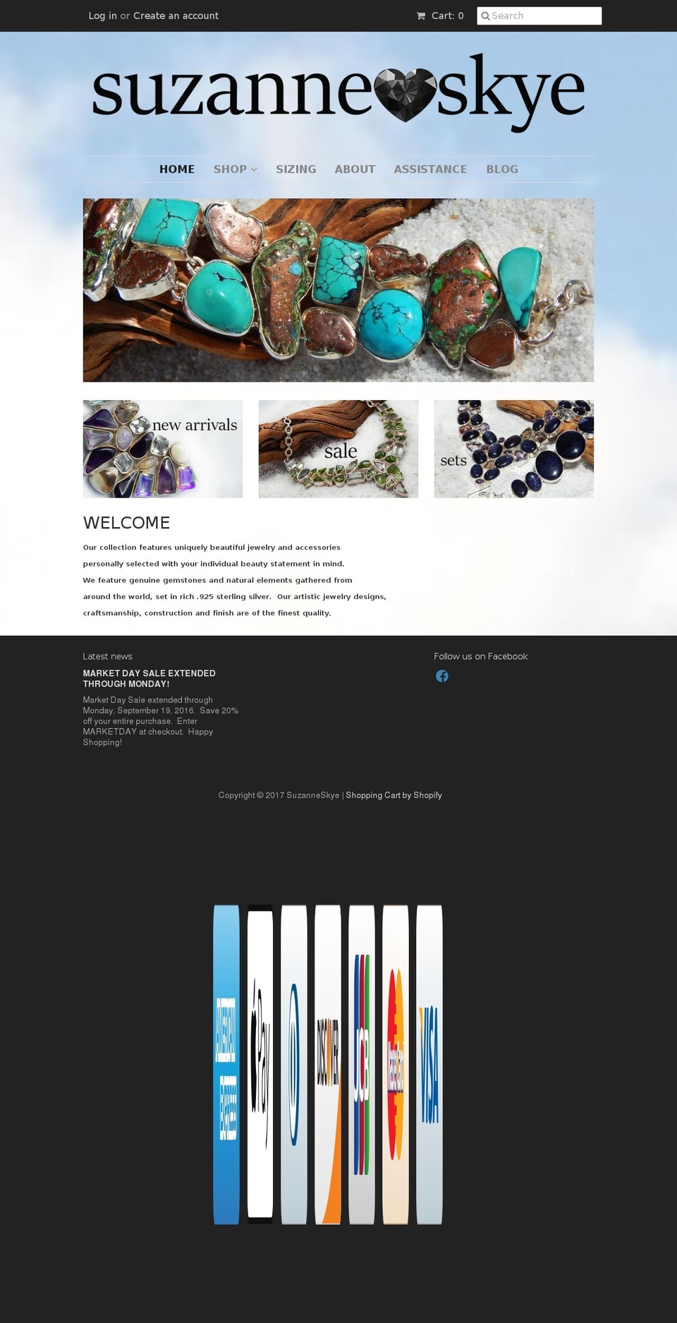 suzanneskye.com shopify website screenshot