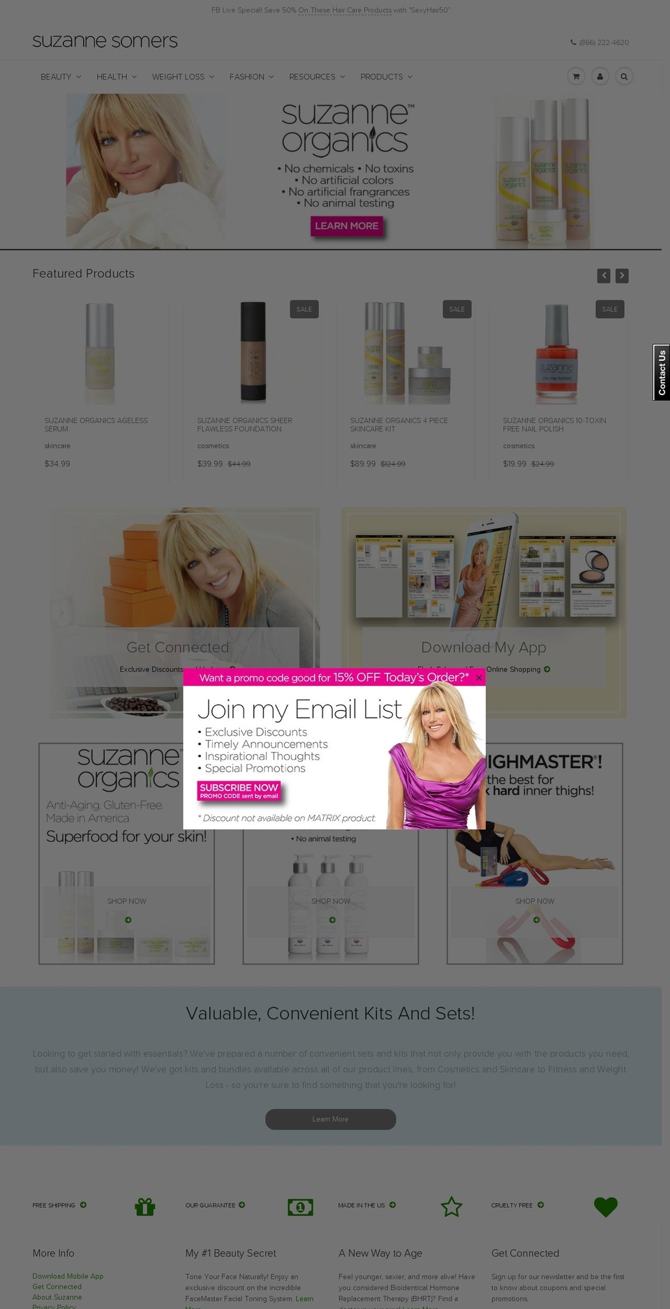 suzannesomers.com shopify website screenshot