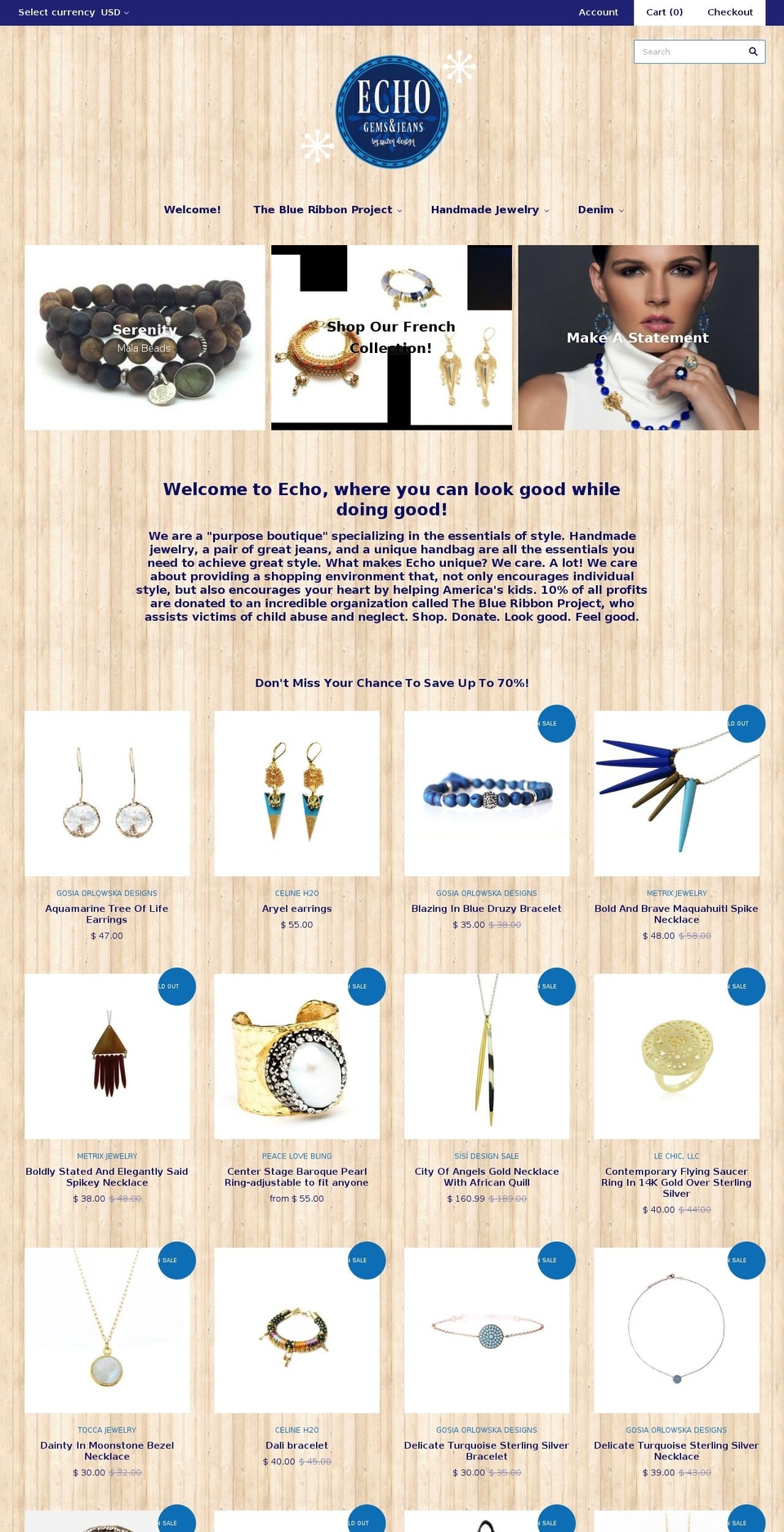 suzenjewelry.com shopify website screenshot