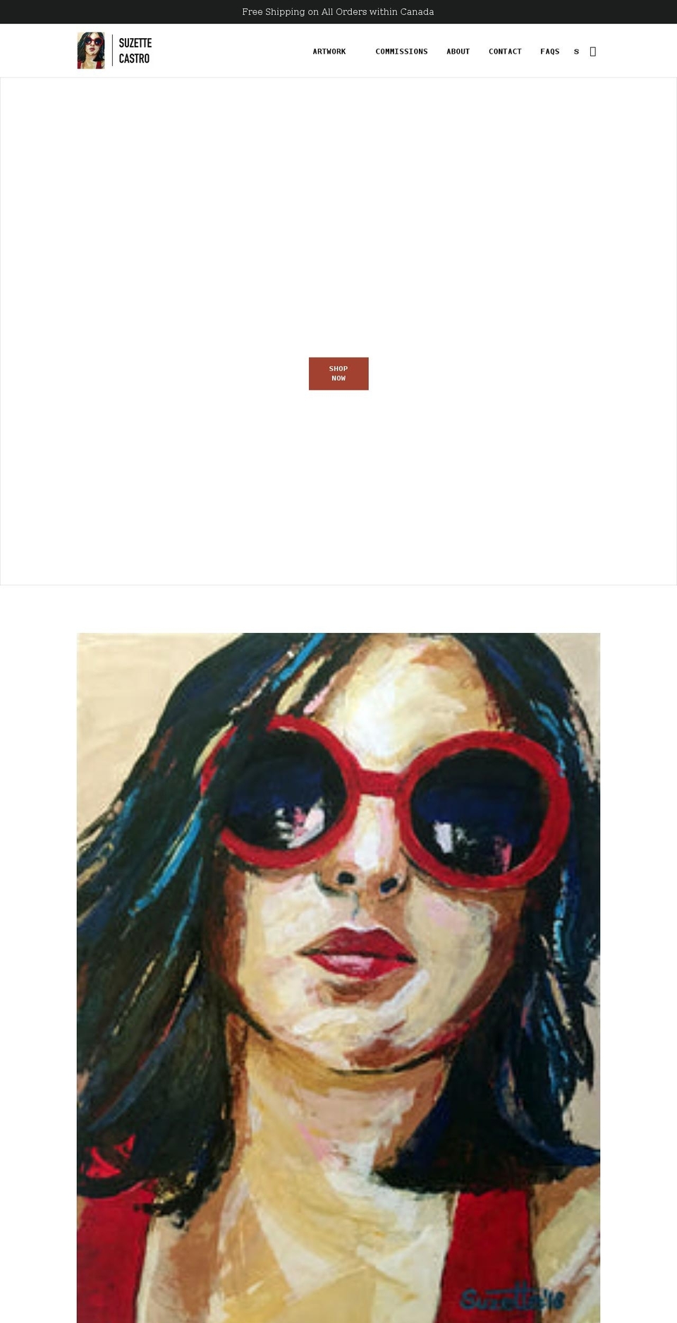 suzettecastro.com shopify website screenshot