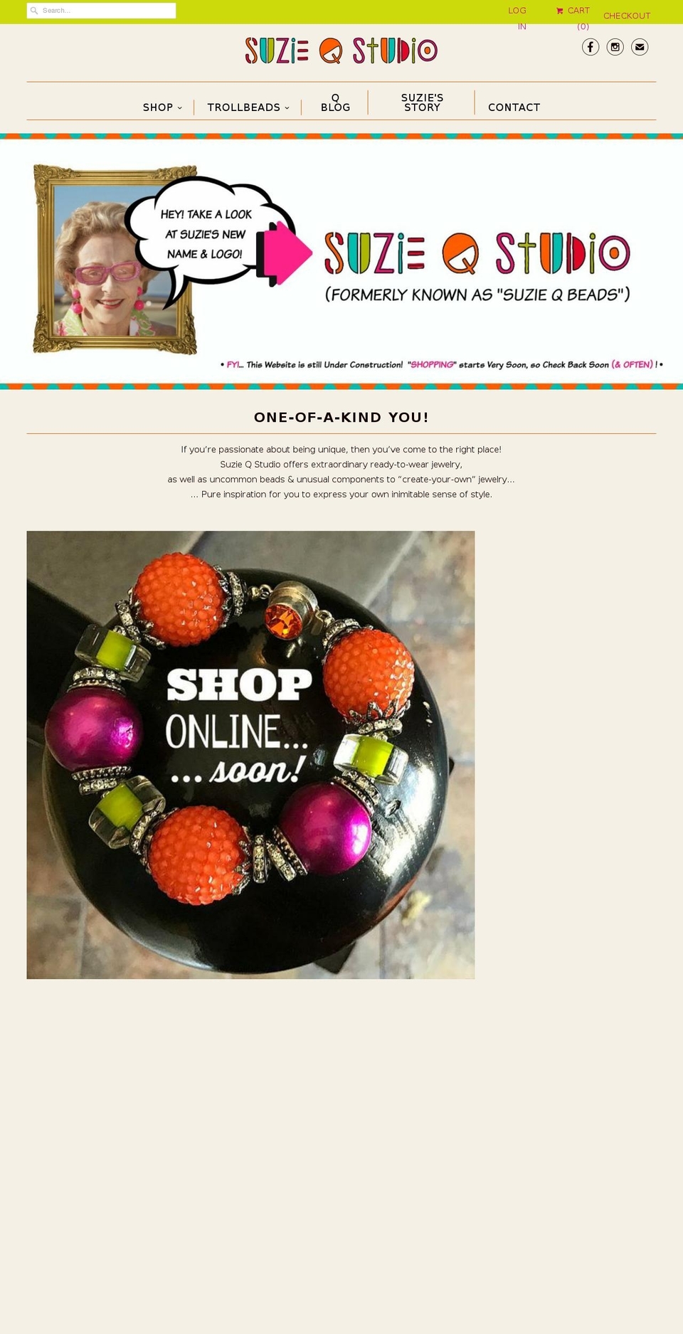 suzieqbeads.com — Shopify storefront screenshot