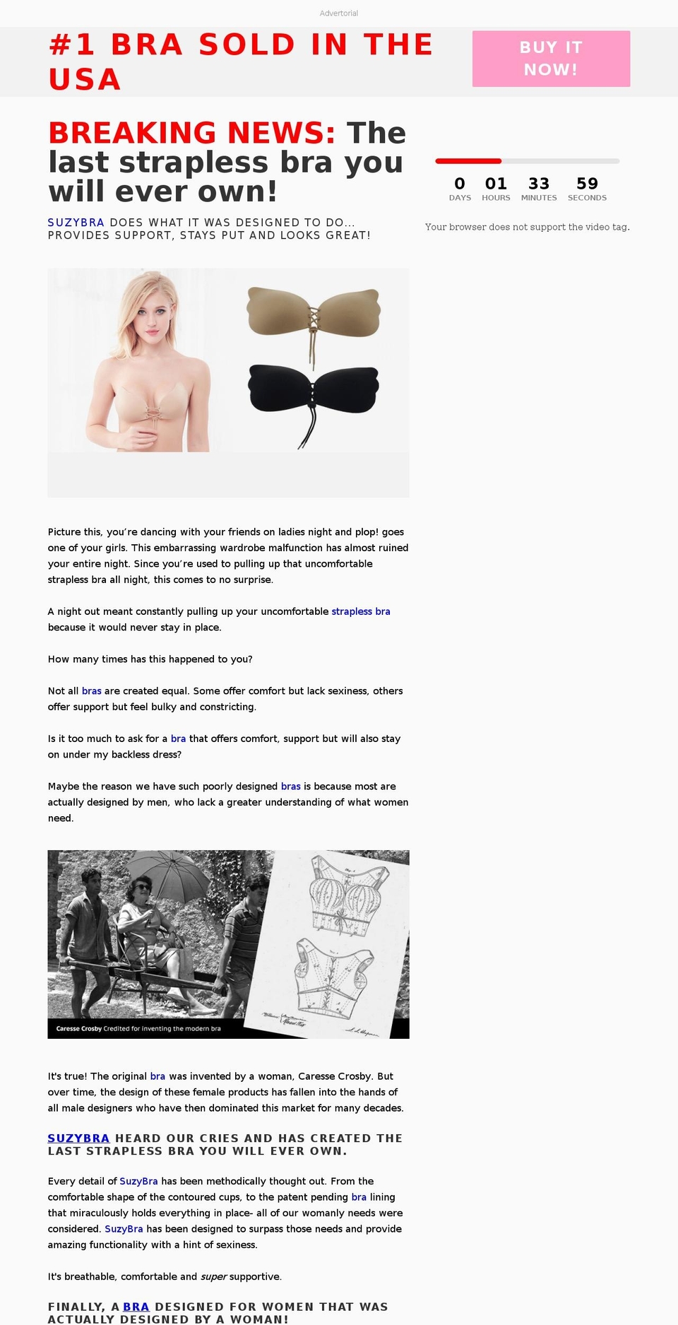 suzybra.com — Shopify storefront screenshot