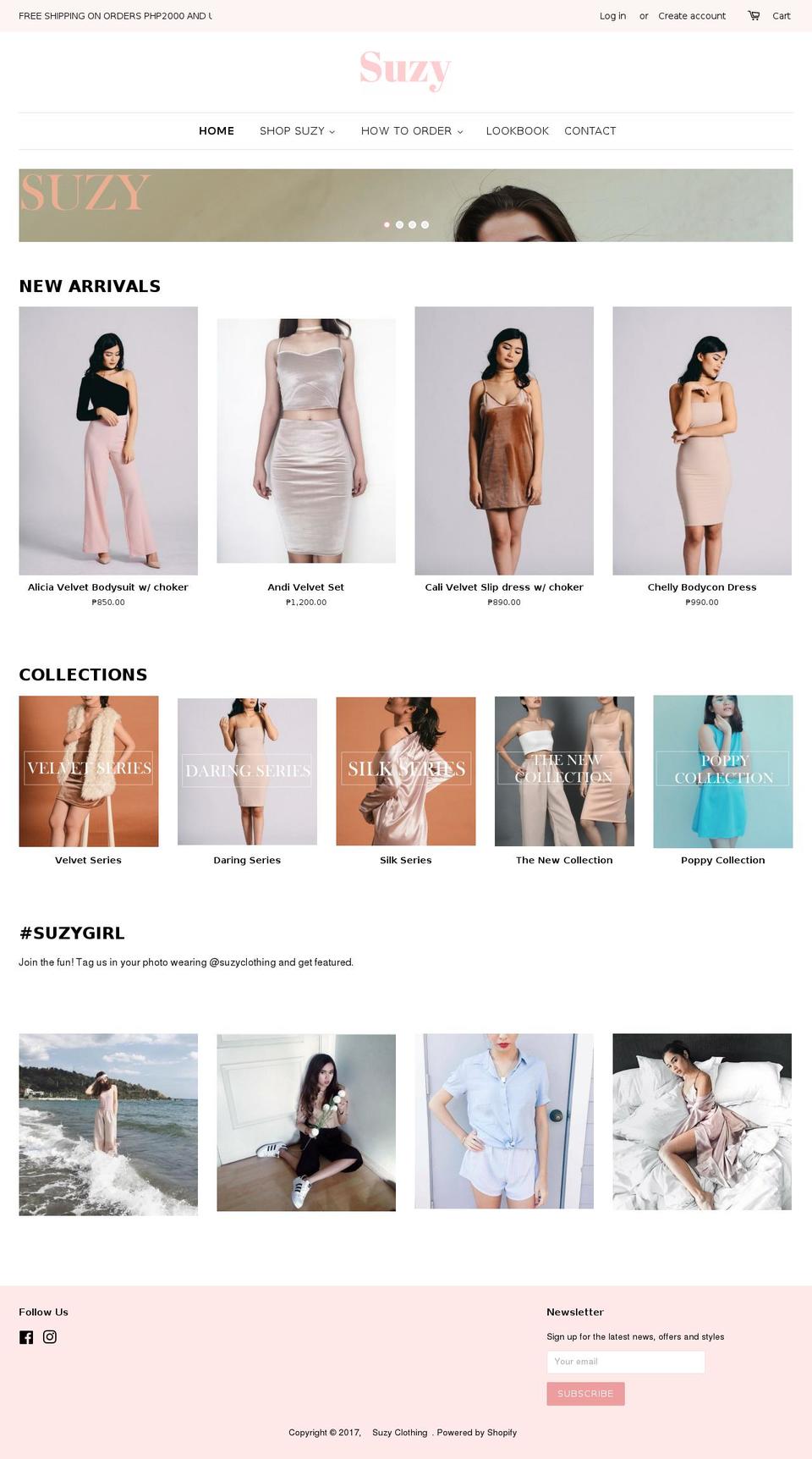 suzyclothing.com shopify website screenshot