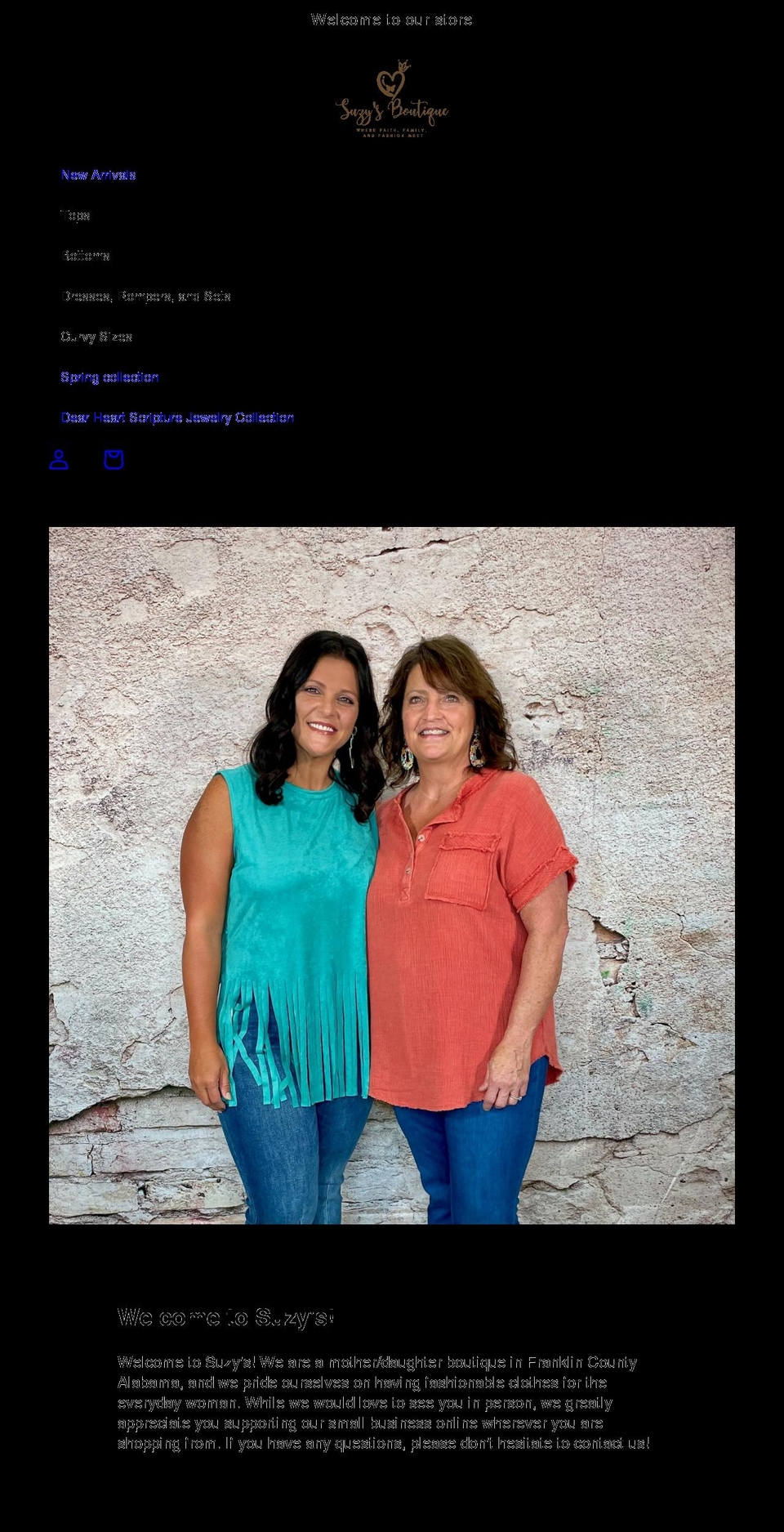 suzysboutiques.com shopify website screenshot