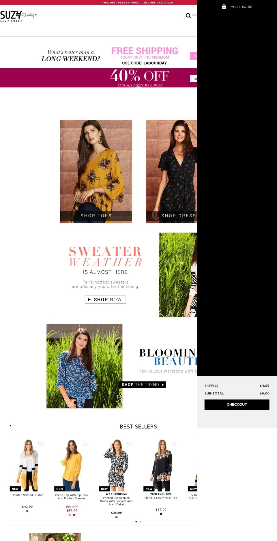suzyshier.net shopify website screenshot