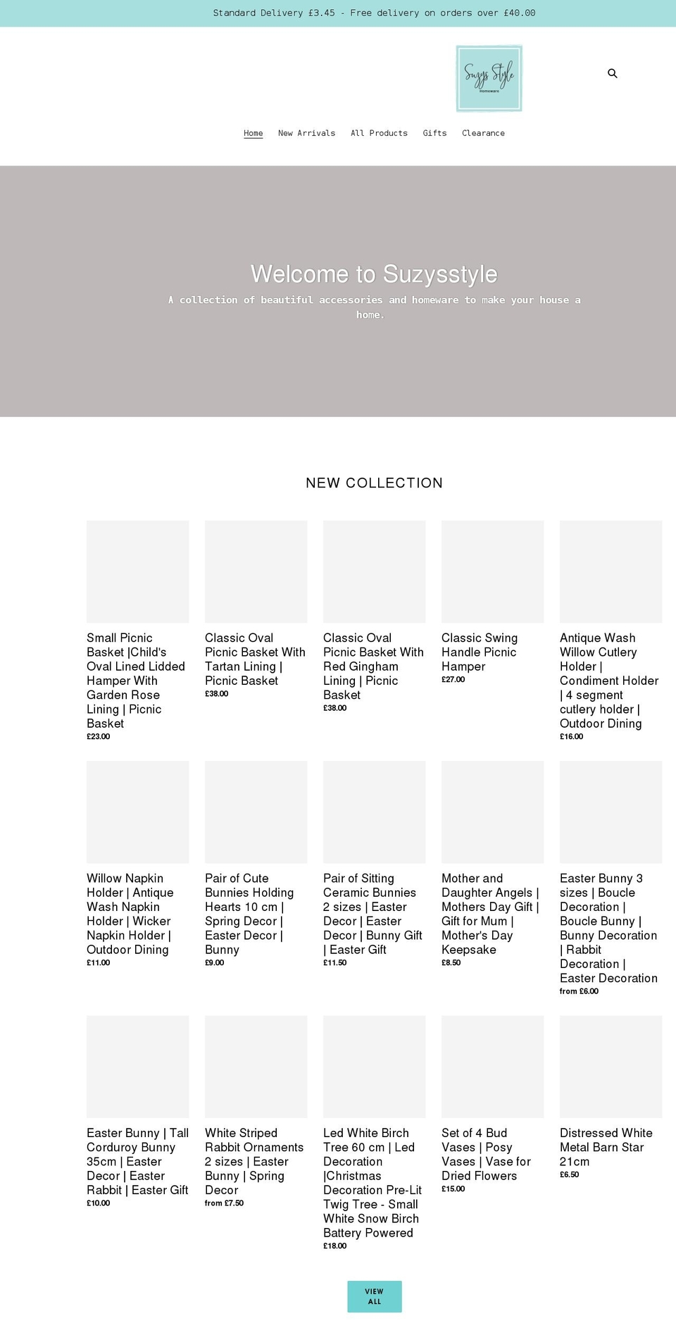 suzysstyle.com shopify website screenshot