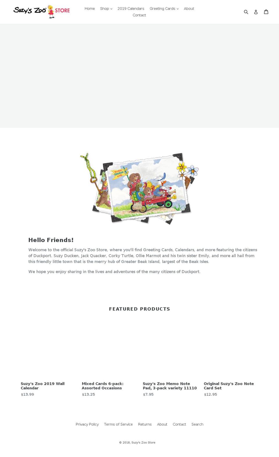 suzyzoostore.com — Shopify storefront screenshot