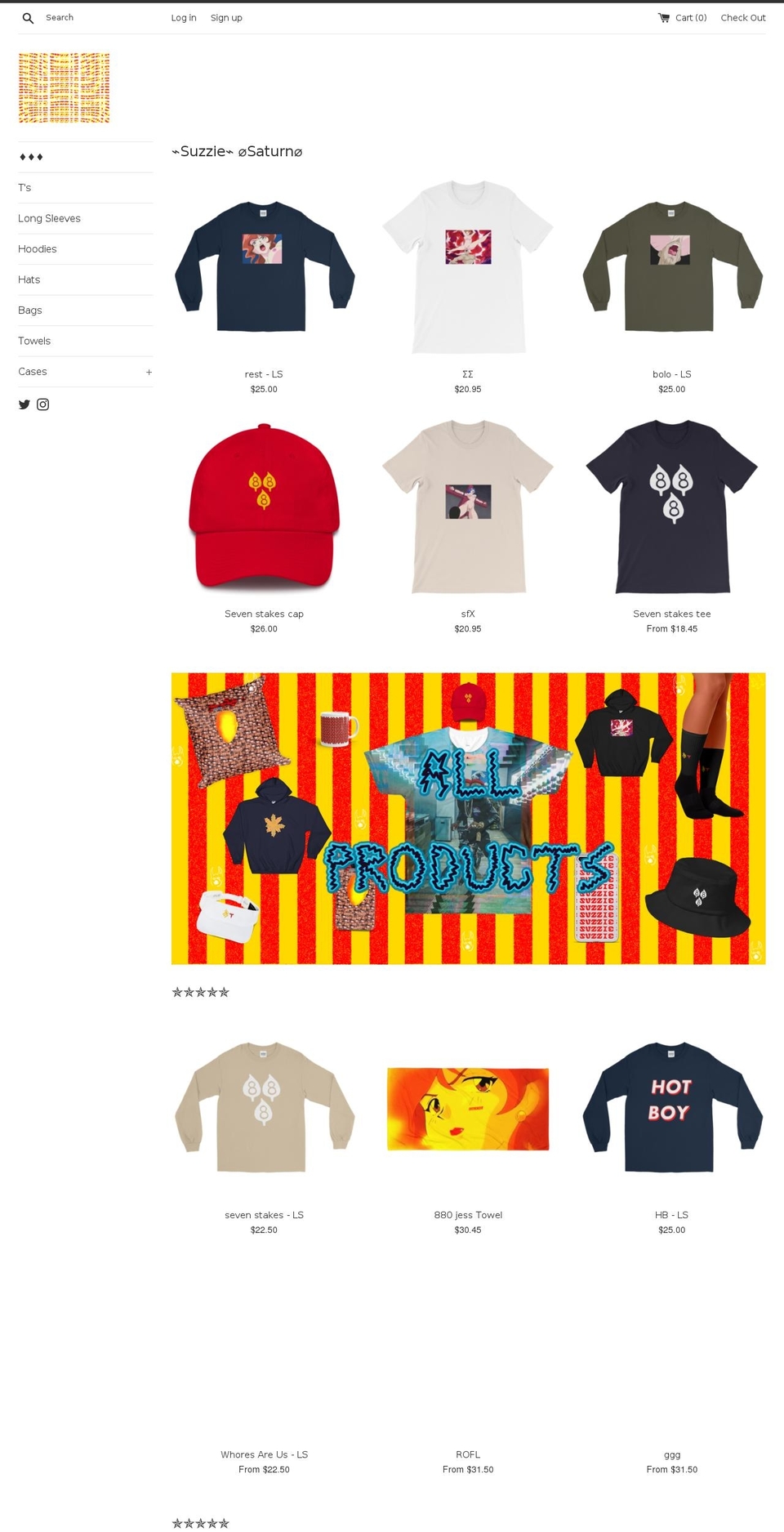 suzziesaturn.com shopify website screenshot