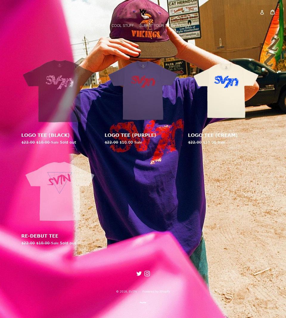 sv7n.com — Shopify storefront screenshot