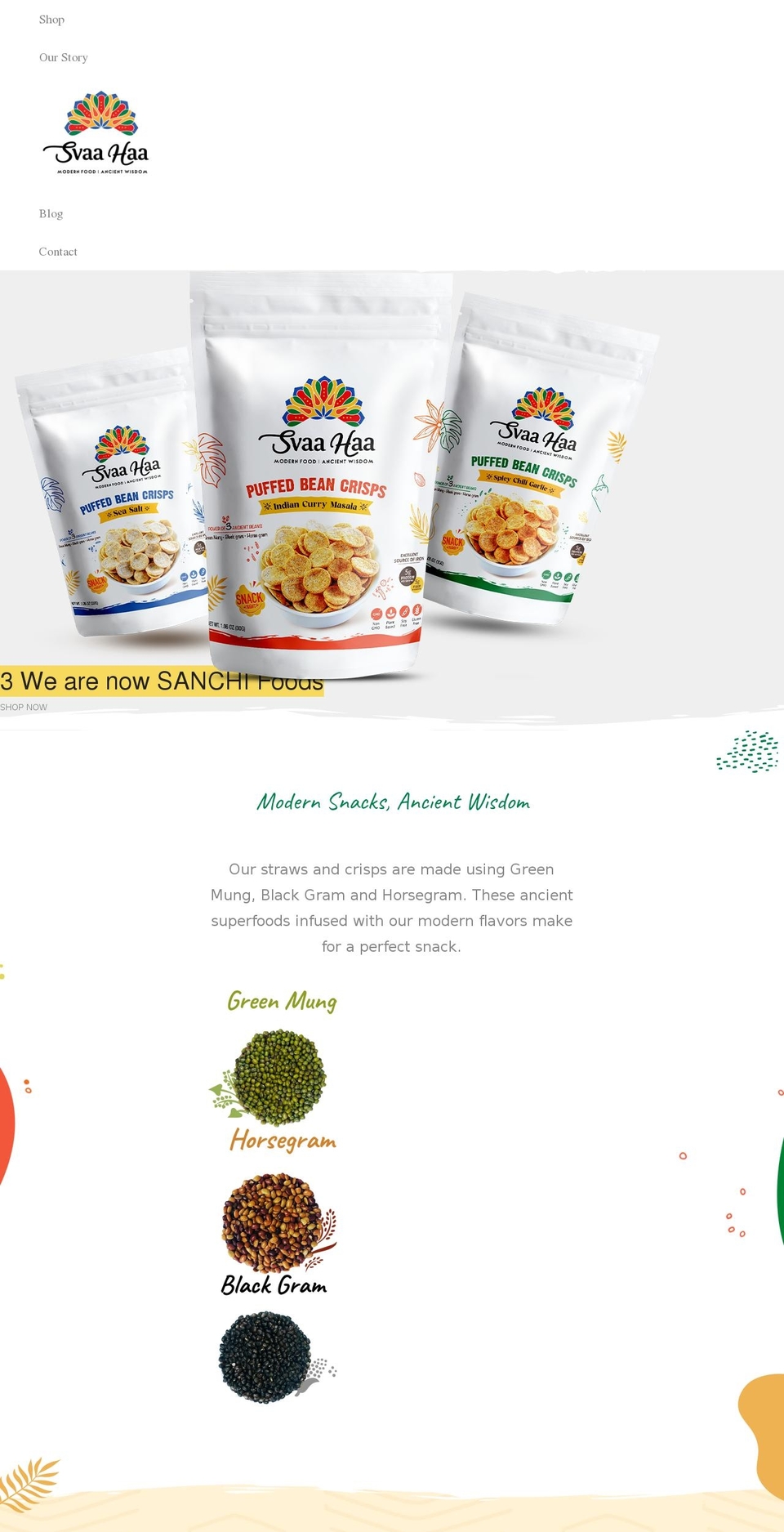 svaahaafoods.com shopify website screenshot