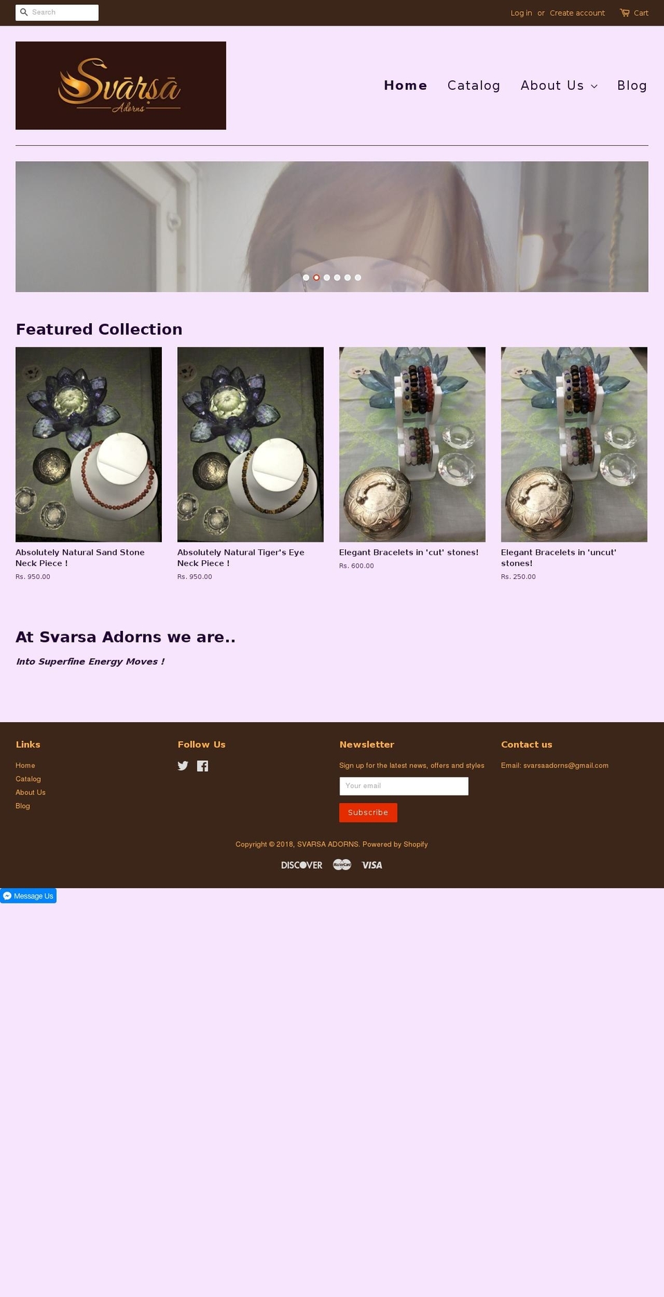 svarsa.com — Shopify storefront screenshot