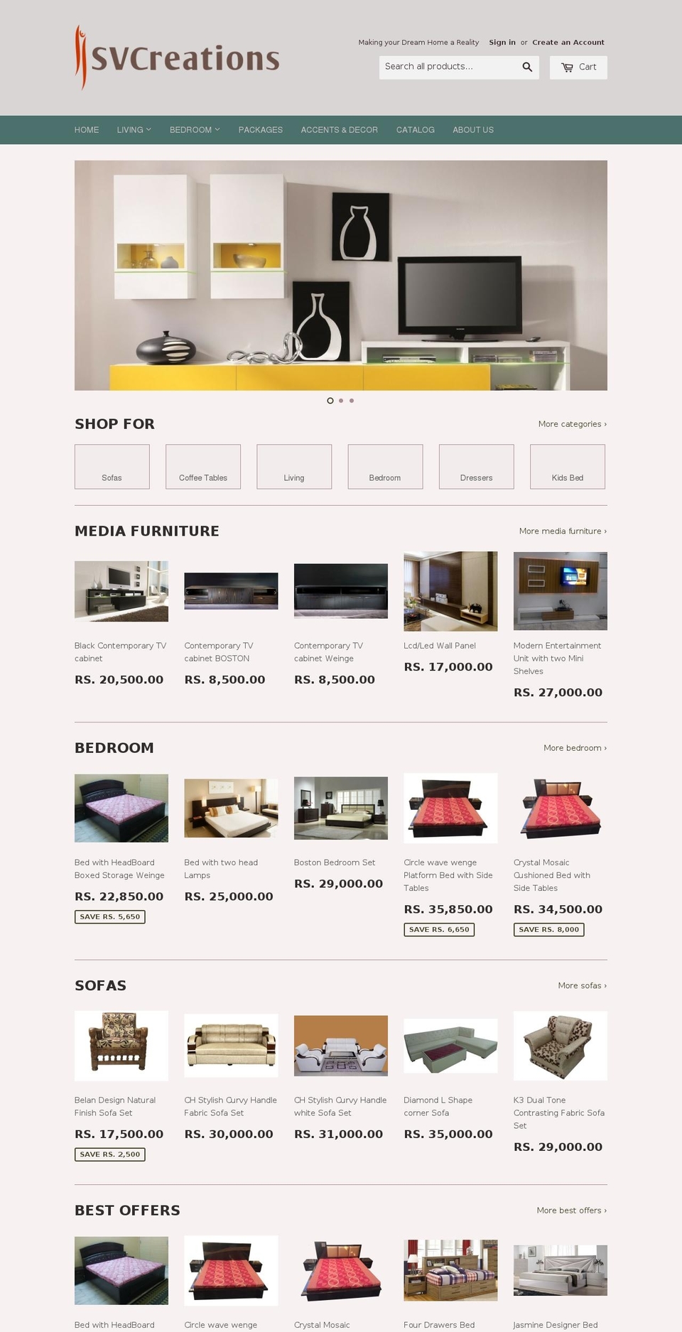 svcreations.in shopify website screenshot