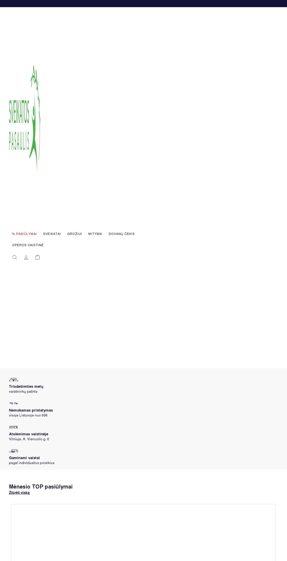 sveikatospasaulis.lt shopify website screenshot