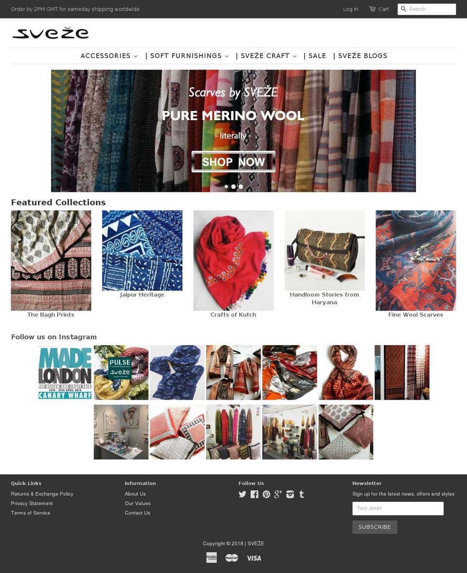 sveze.co.uk shopify website screenshot