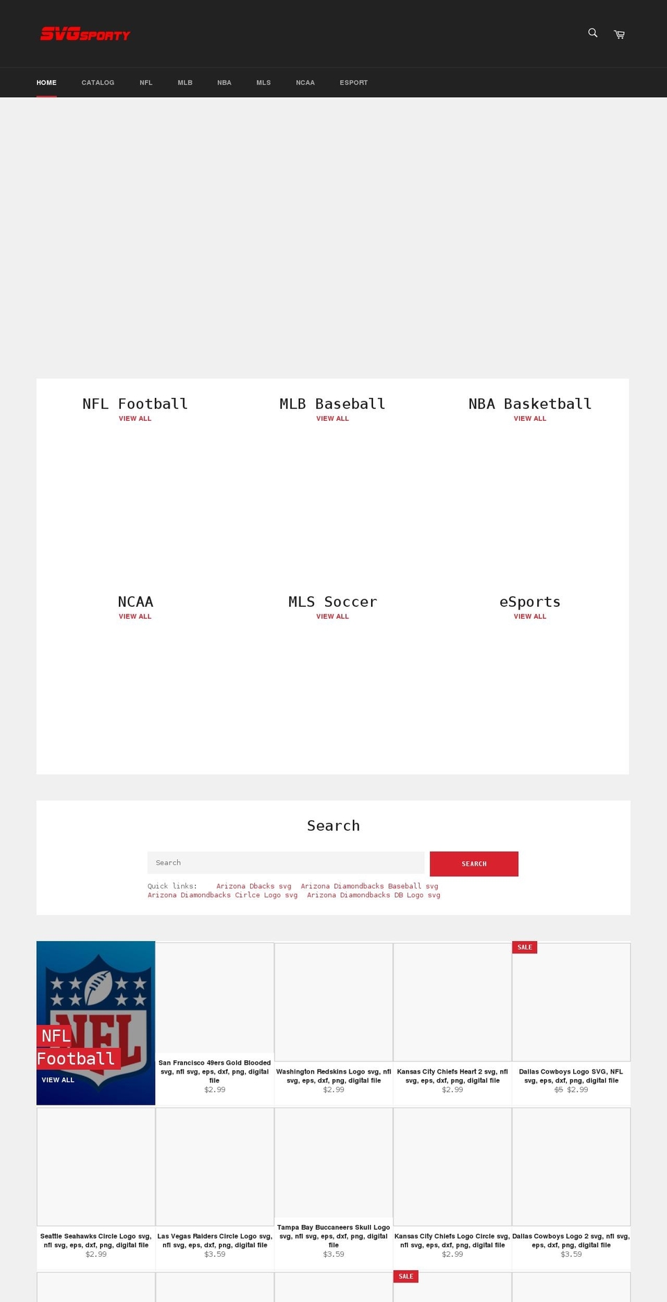 svgsporty.com shopify website screenshot
