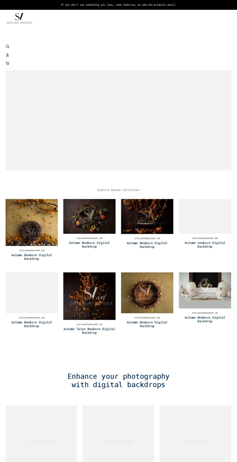 svitlanavronskashop.com shopify website screenshot