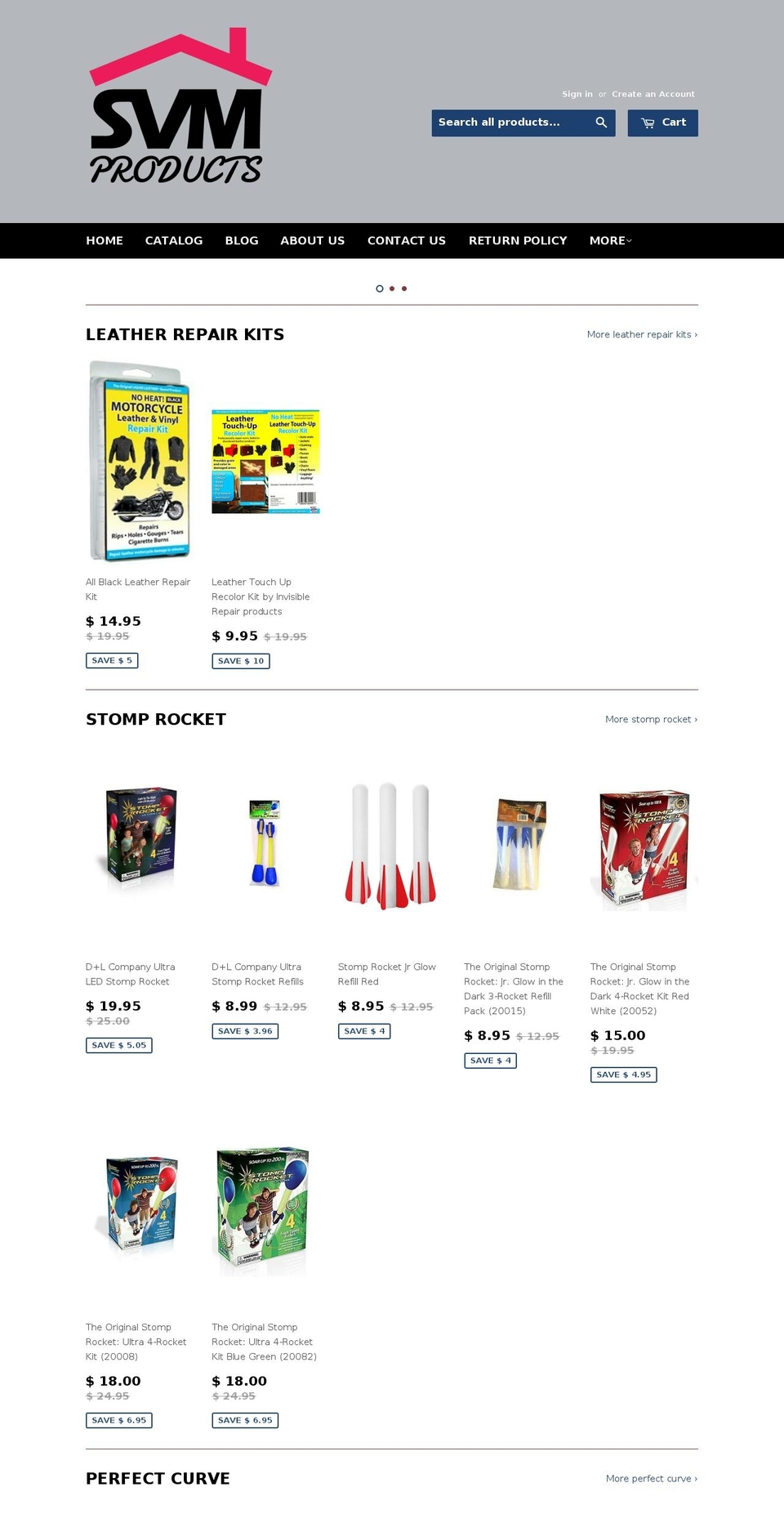 svmproducts.com shopify website screenshot