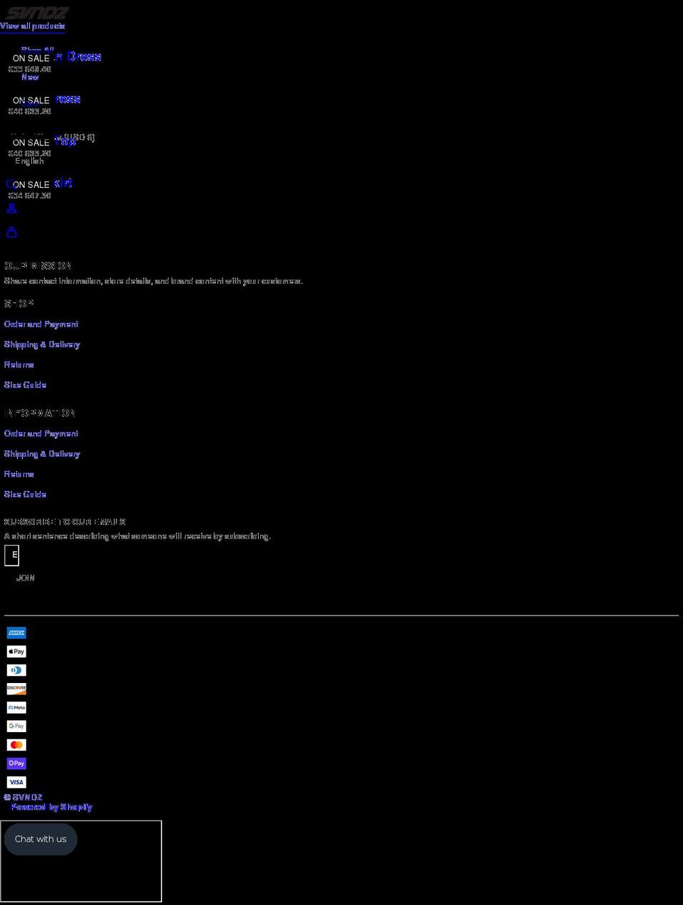 svndz.com shopify website screenshot