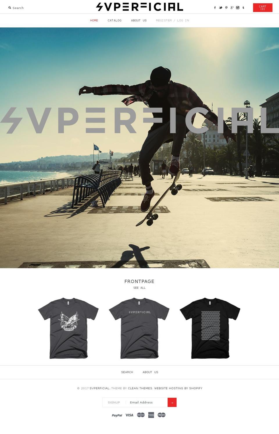 svperficial.com shopify website screenshot