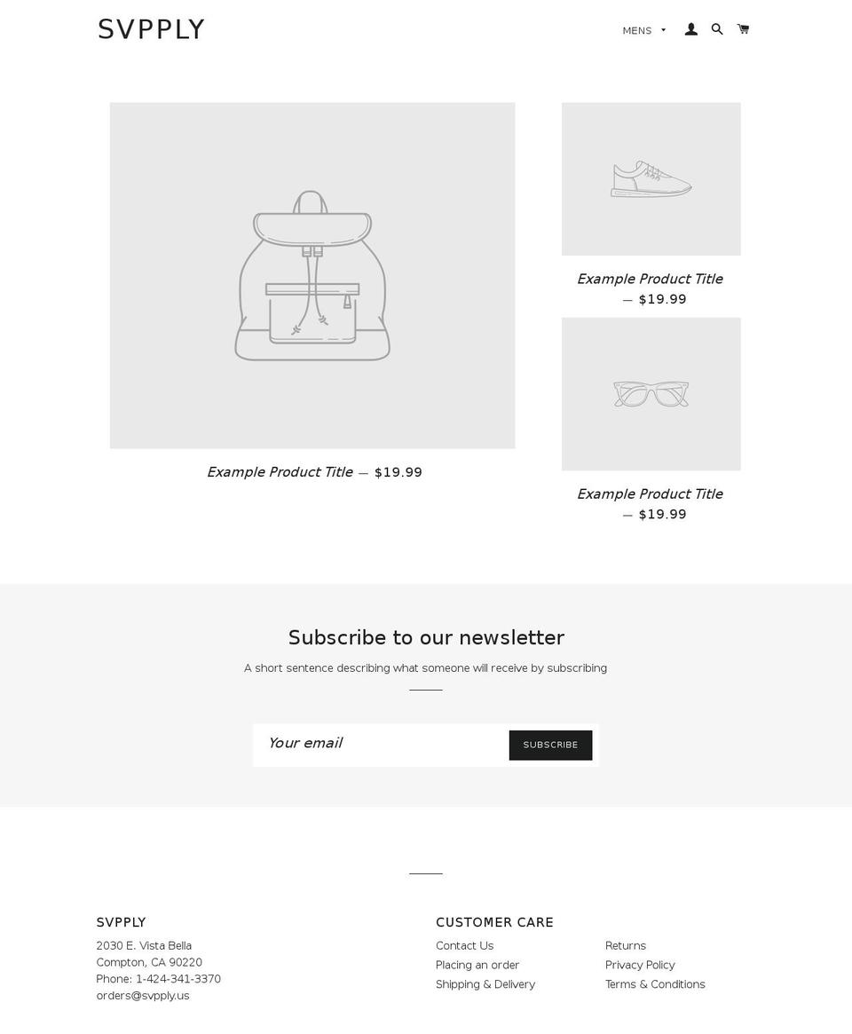 svpply.us shopify website screenshot