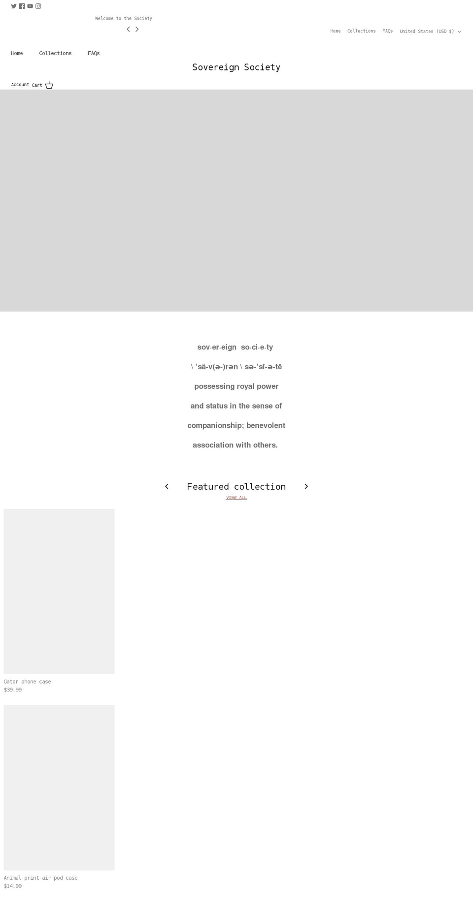 svrnsociety.com shopify website screenshot