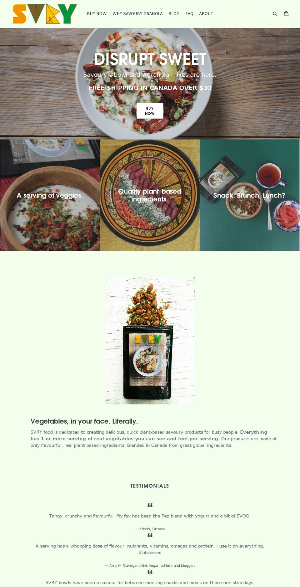 svryfood.com — Shopify storefront screenshot