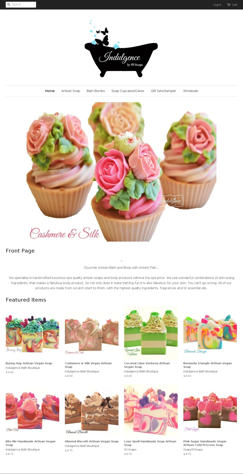 Candywishes Shopify theme site example svsoapsindulgence.com