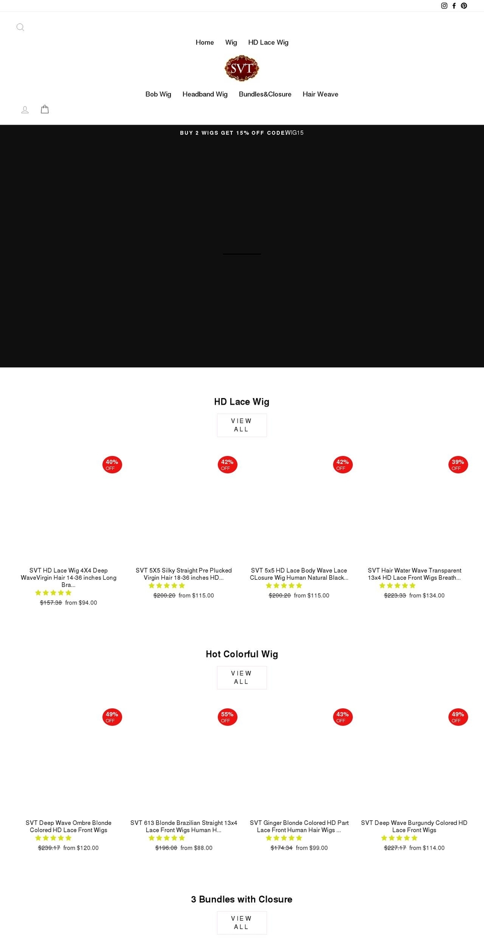 svthair.com shopify website screenshot