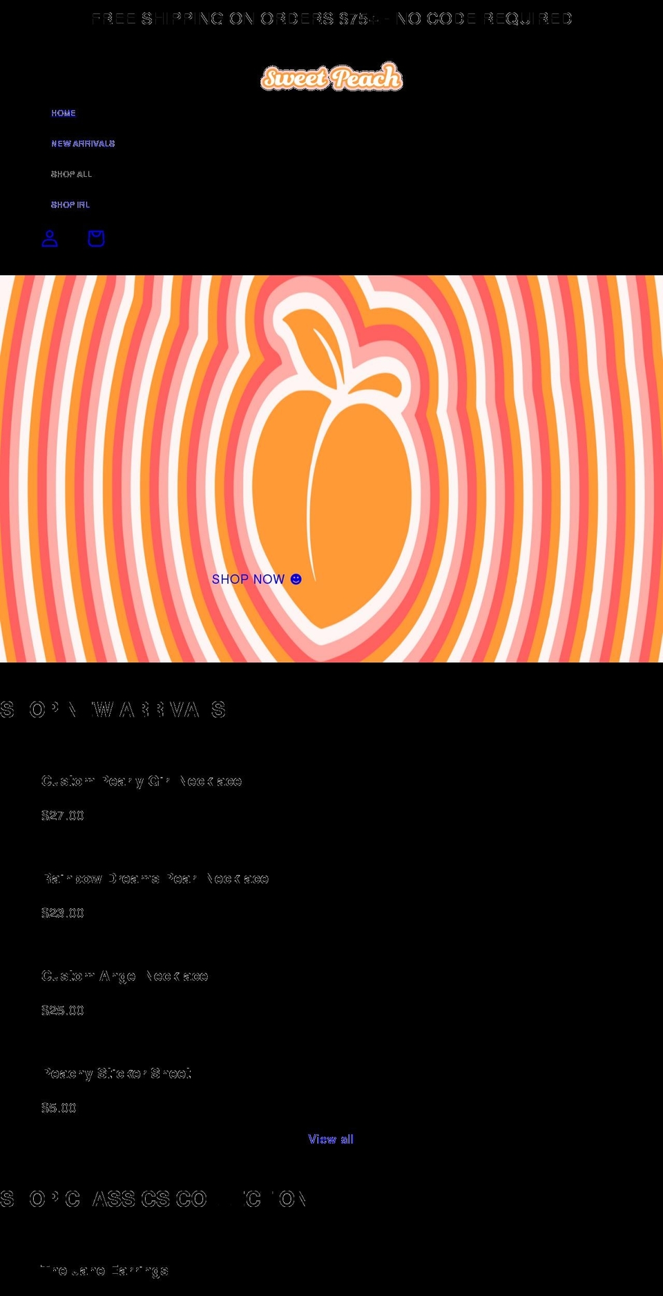 svveetpeach.com shopify website screenshot