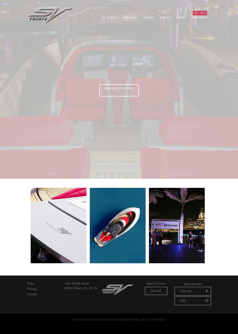 svyachts.com shopify website screenshot