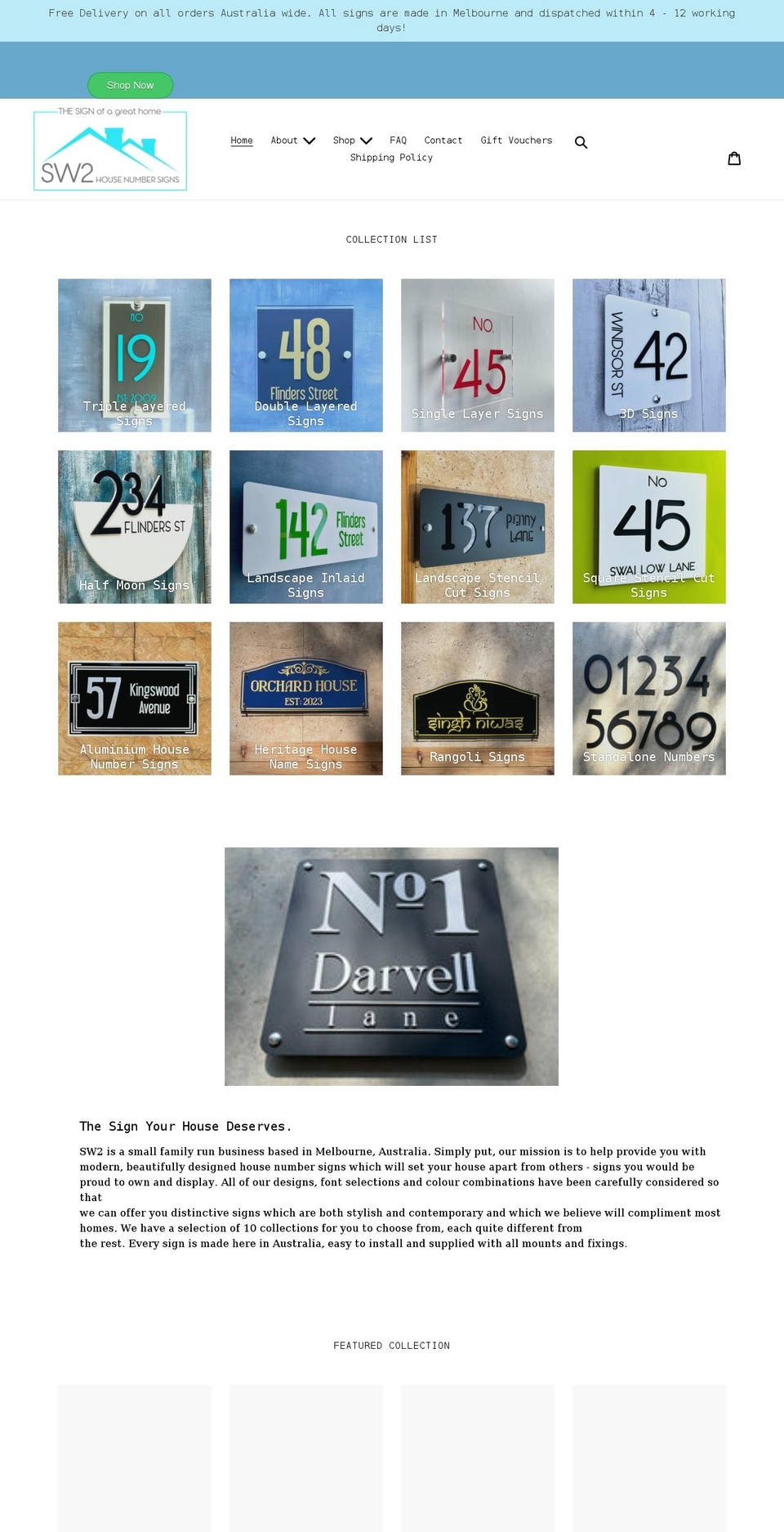sw2.com.au shopify website screenshot