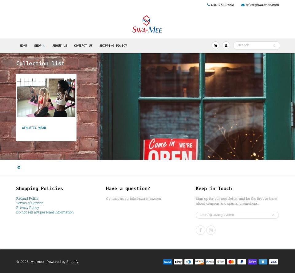 swa-mee.com shopify website screenshot