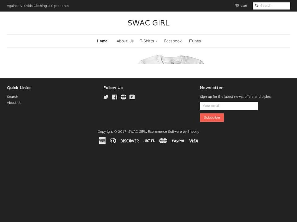 swacgirl.com shopify website screenshot