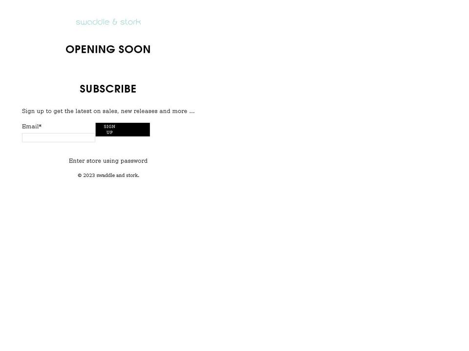 swaddleandstork.co.uk shopify website screenshot