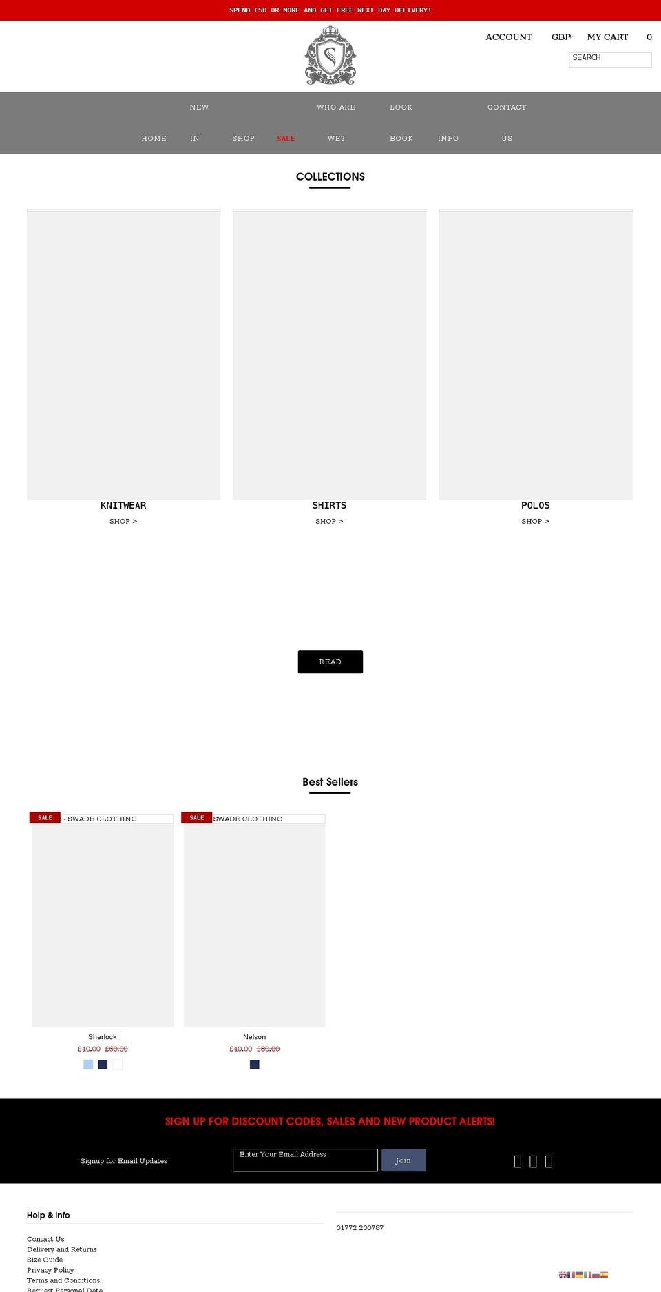 swade.co.uk shopify website screenshot