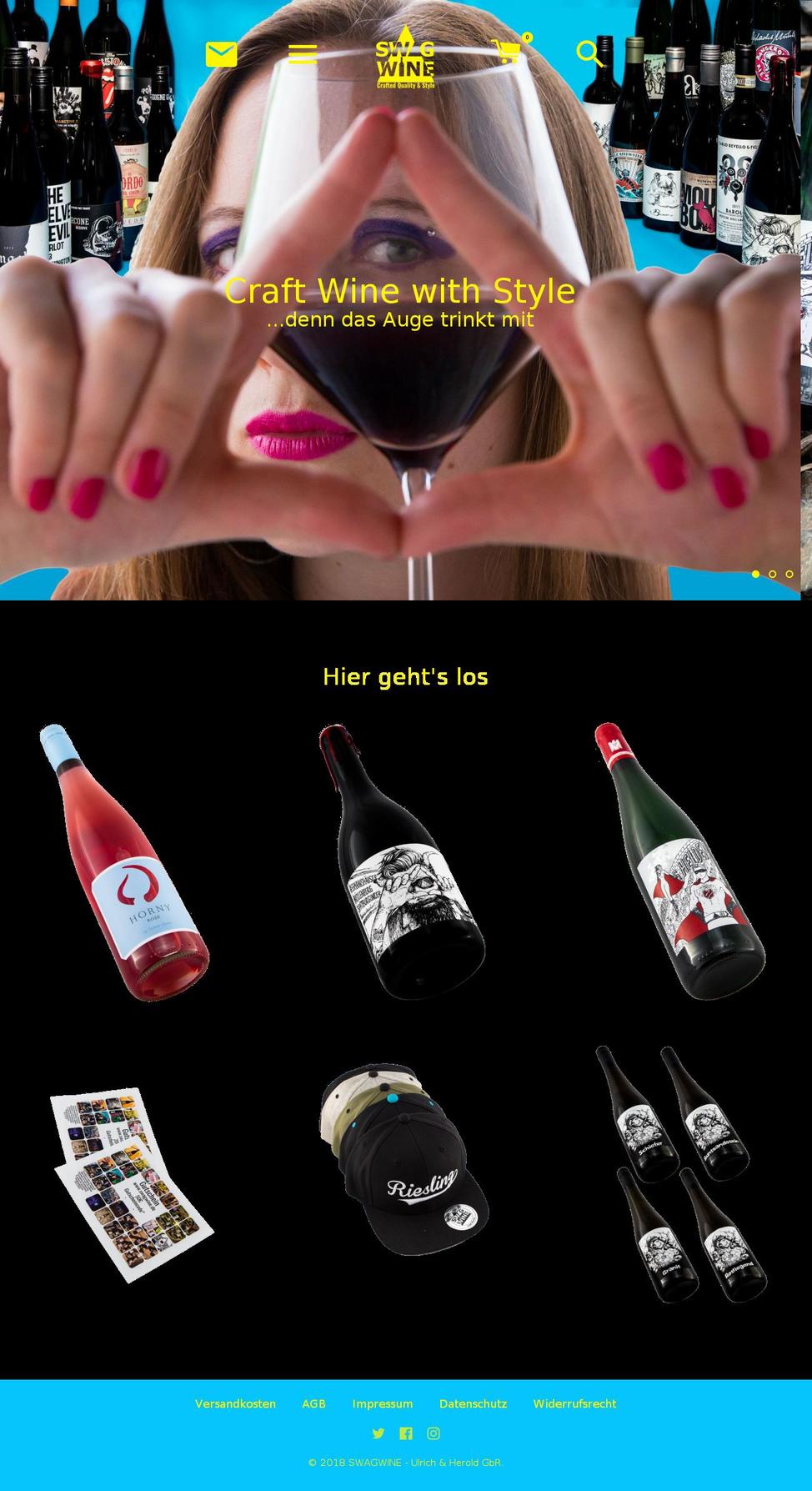 swag.wine shopify website screenshot