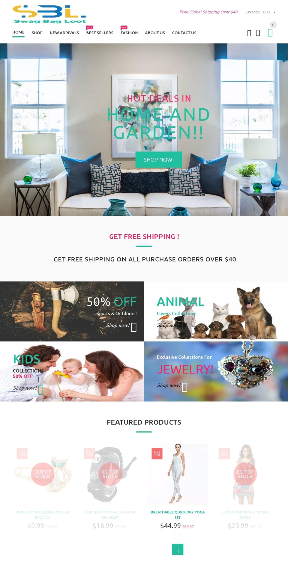 swagbagloot.com shopify website screenshot