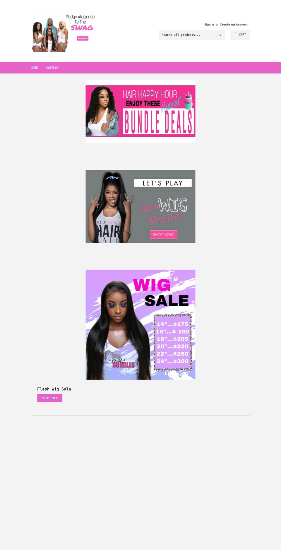 swagbundles.com shopify website screenshot