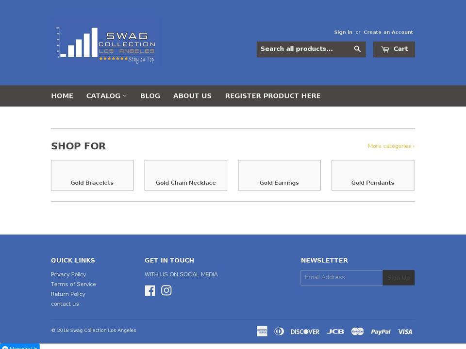 swagcollectionla.com shopify website screenshot